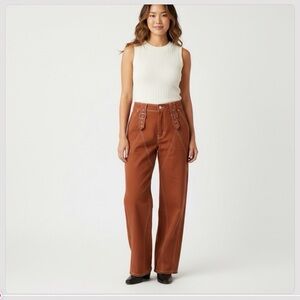 Cali 1850 Rust Wide-Leg Trousers